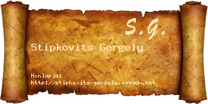 Stipkovits Gergely névjegykártya